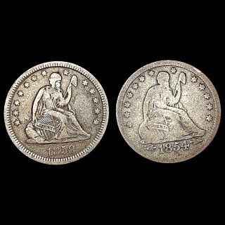 [2] Seated Lib Quarters [1854-O, 1858] NICELY CIRC