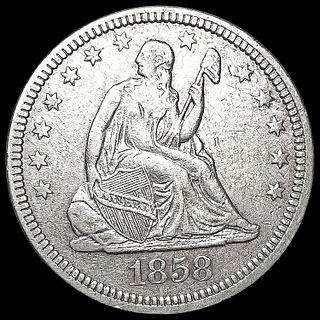 1858 Seated Liberty Quarter LIGHTLY CIRCULATED