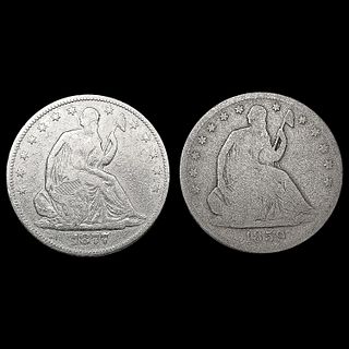 [2] Seated Lib Half Dollars [1859-O, 1877] NICELY 