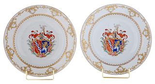 Two Chinese Export Porcelain Armorial Bowls circa 1755