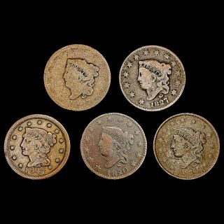 [5] US Large Cents [1817, 1820, 1827, 1836, 1847] 