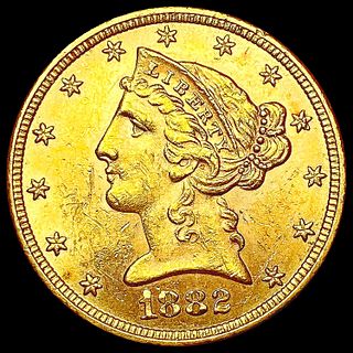 1882 $5 Gold Half Eagle UNCIRCULATED