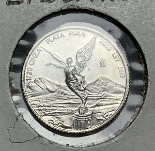 Rare 2002 Mexican Libertad 1/20 ozt .999 Silver