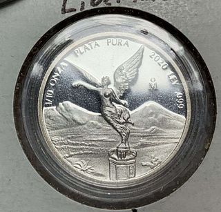 Rare 2020 Mexican Libertad Proof 1/10 ozt .999 Silver