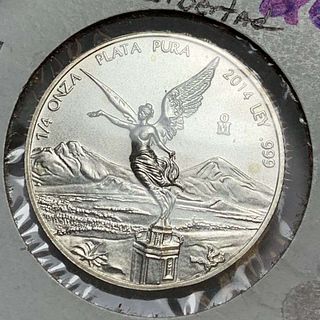 Rare 2014 Mexican Libertad 1/4 ozt .999 Silver