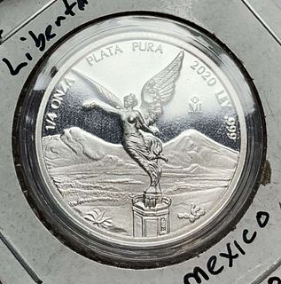 Rare 2020 Mexican Libertad Proof 1/4 ozt .999 Silver