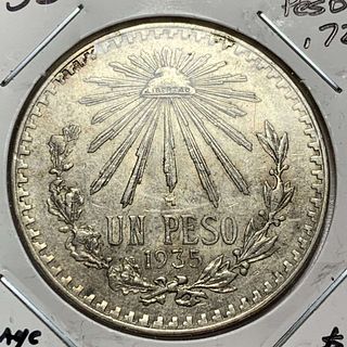 Rare 1935 Mexico Libertad Silver One Peso