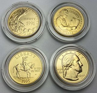 1991-W-1999-W U.S. Gold $5 Commemorative (4-coins)