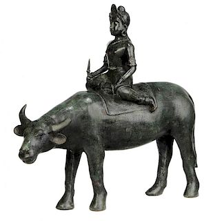 Bronze Figure of Indian Shiva Riding a Bull