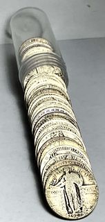 Roll (40-coins) Standing Liberty Quarters 90% Silver With Dates Nice
