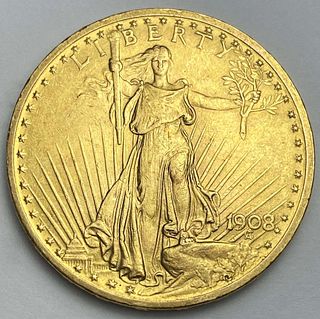 Last Minute! 1908 Gold $20 Saint Gaudens MS64