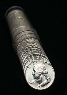 Roll (40-coins) 1963-D Washington 90% Silver Quarters BU 