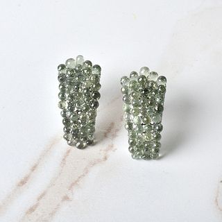 Green Sapphire and 18K Earrings
