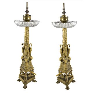 Pair of French Empire Style Lamps