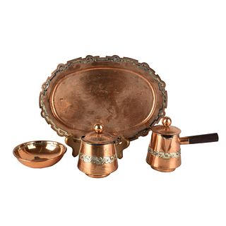 Vintage Taxco Victoria Copper & Sterling Tableware