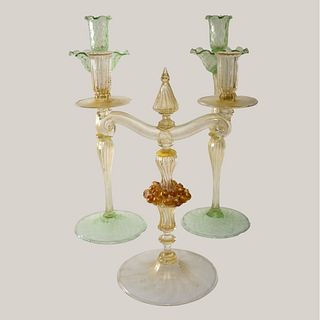 Early 20th C. Venetian Glass Garniture Set