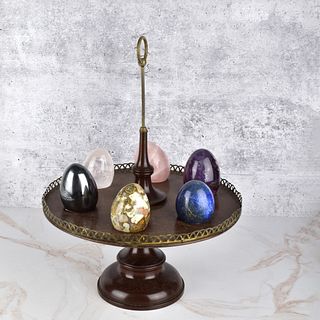 Vintage Gemstone Eggs w/ Stand