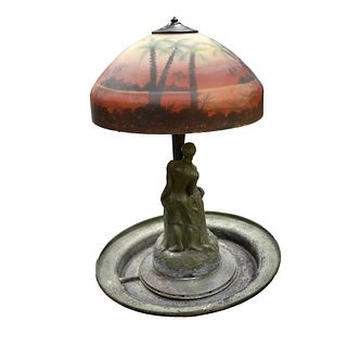 Vintage Art Nouveau Style Fountain as Lamp