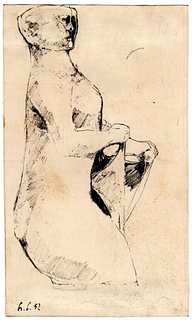 Leonardo Cremonini (1925-2010) Pen drawing, signed, titled, figurative