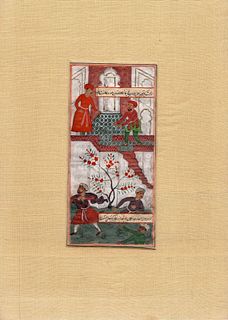 Five Indian Miniatures, 18th c. manuscript gouache on paper