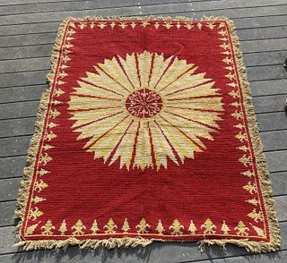 Classic styled semi antique vintage Spanish carpet