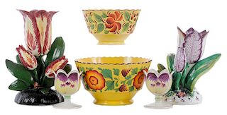 Six Pieces English Staffordshire Ceramics
