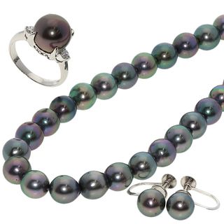 AKOYA PEARL EARRING 3-PIECE RING SET NECKLACE