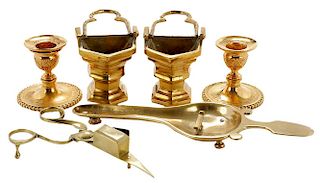 Six Brass Tabletop Items