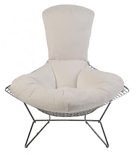 Modern Chromed Metal "Bird" Chair