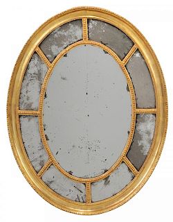 George III Gilt Wood Oval Mirror