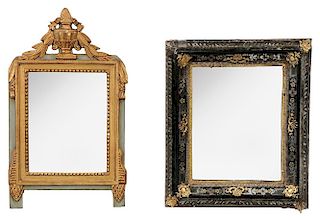 Two Wooden Mirrors With Gilt Accents