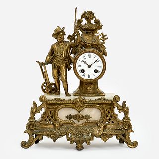  Antique Figural Mantel Clock (ca. Late 19th c.)