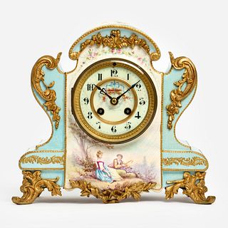 A.D. Mougin (France) Porcelain Mantel Clock (ca. Late 19th c.)