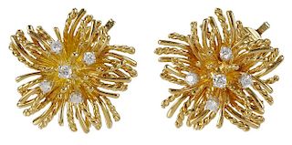 Tiffany & Co. 18kt. Gold Diamond Earclips