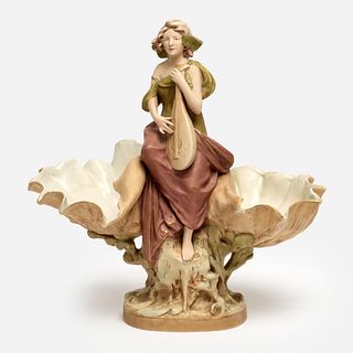  Antique Royal Dux Figural Porcelain Centerpiece