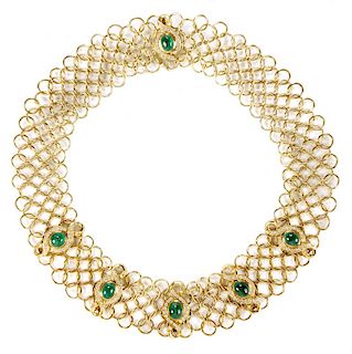 18kt. Emerald & Diamond Necklace