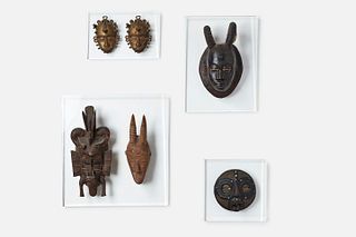African, Collection of Mounted Masks (4)