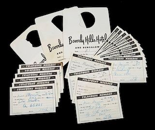 MARILYN MONROE HOTEL TELEPHONE MESSAGES