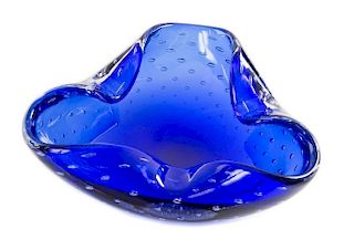 MARILYN MONROE OWNED BLUE GLASS BOWL
