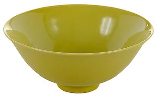 Yellow Monochrome Porcelain Bowl