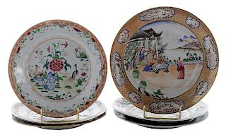 Six Chinese Export Porcelain Plates