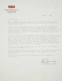 MARILYN MONROE LETTER FROM PARADE PUBLICATIONS