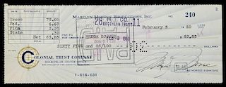 MARILYN MONROE SIGNED CHECK TO HEDDA ROSTEN