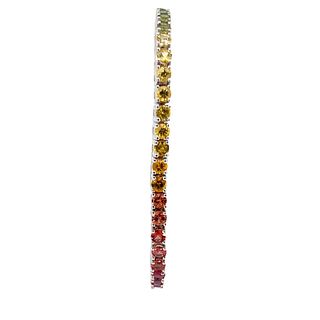 14K White Gold Bracelet with Brilliantly Colored Sapphires.