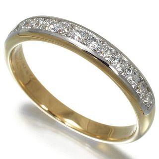 TIFFANY & CO. LUCIDA DIAMOND PLATINUM & 18K YELLOW GOLD BAND RING