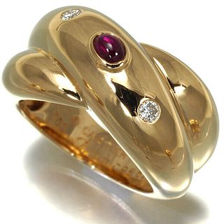 CARTIER COLISEE RUBY & DIAMOND 18K YELLOW GOLD RING