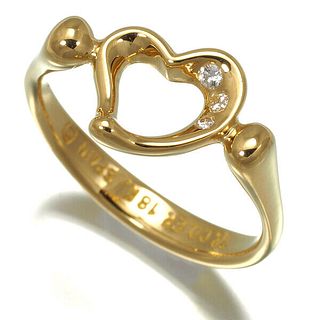 TIFFANY & CO. OPEN HEART DIAMOND 18K YELLOW GOLD RING