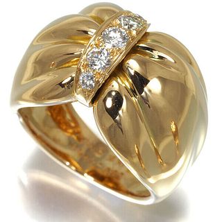 VAN CLEEF & ARPELS RIBBON DIAMOND 18K YELLOW GOLD RING
