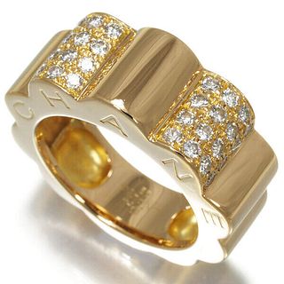CHANEL PROFILE DE CAMELLIA DIAMOND 18K YELLOW GOLD RING