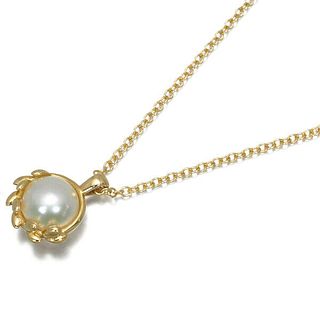 TIFFANY & CO. OLIVE LEAF PEARL 18K YELLOW GOLD NECKLACE